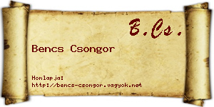 Bencs Csongor névjegykártya