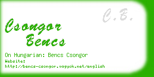 csongor bencs business card